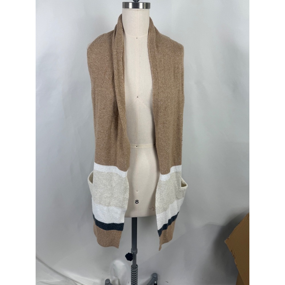 LOFT Sweater Layer XS/S Striped‎ Sleeveless Cardigan Lagenlook Old Money Block